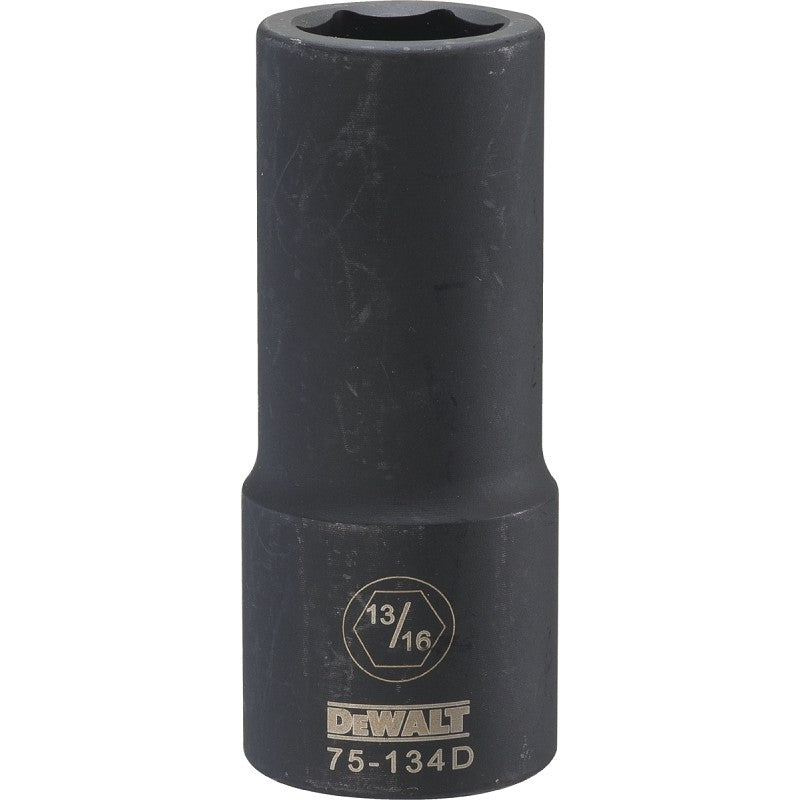 DEWALT DWMT75134OSP Impact Socket, 13/16 in Socket, 1-1/32 in D Socket, 3/4 in Drive, 6-Point, CR-440 Steel