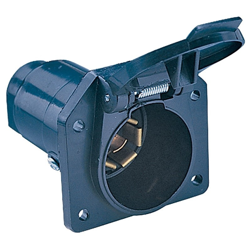 Hopkins 48485 End Socket, 6/12 V, 7-Pole, Plastic, Black