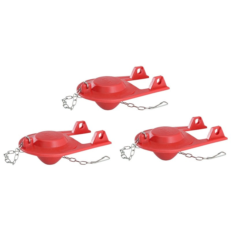 Korky 2001TP Toilet Flapper, Rubber, Red, For: 2 in Flush Valve Opening, 3/PK