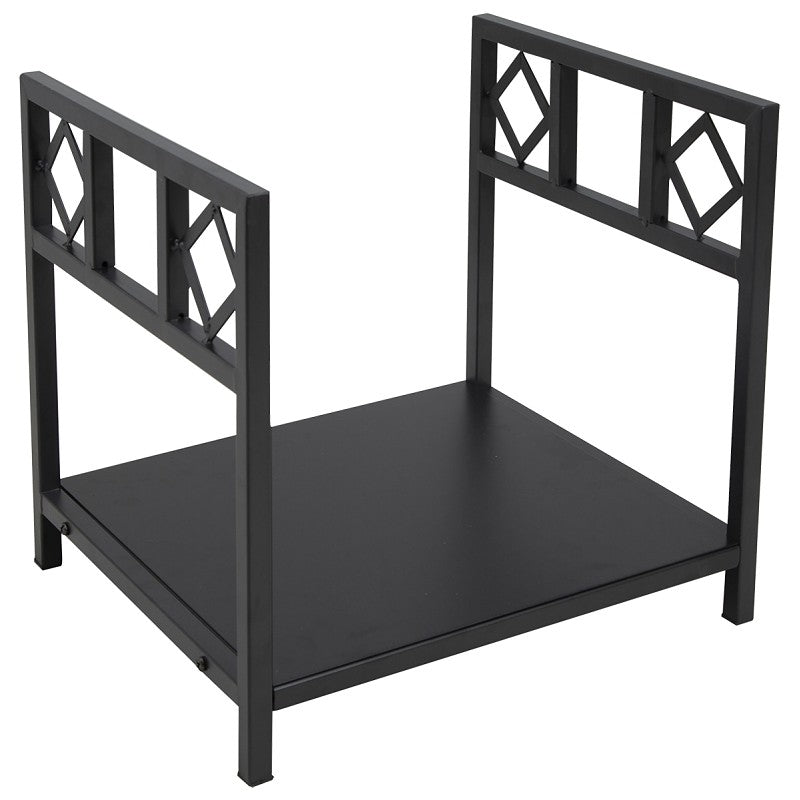 Simple Spaces B90053BK Log Rack, 13-3/8 in W, 14-1/4 in H, Steel Base, Powder Coated, Black (POS)