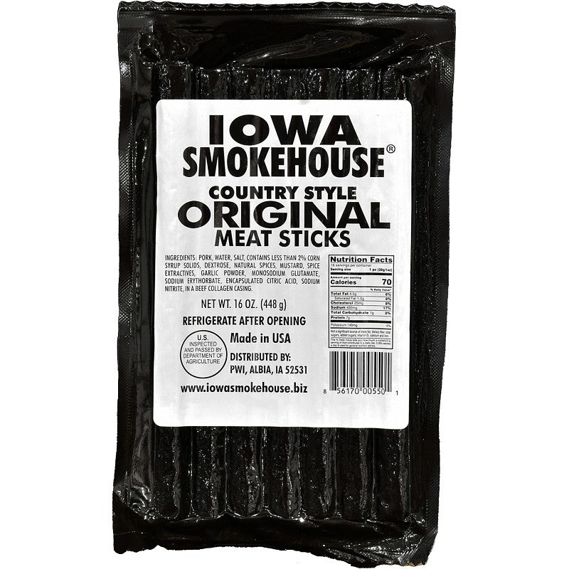 Iowa Smokehouse is-16csn Meat Stick, Original, 16 oz, 10 CS (Pack of 10)