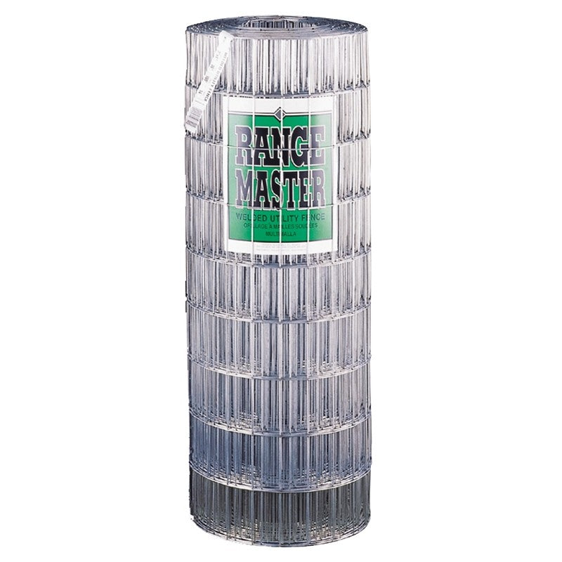 Rangemaster 7753 Welded Utility Fence, 50 ft L, 48 in H, 2 x 4 in Mesh, 14 Gauge, Galvanized