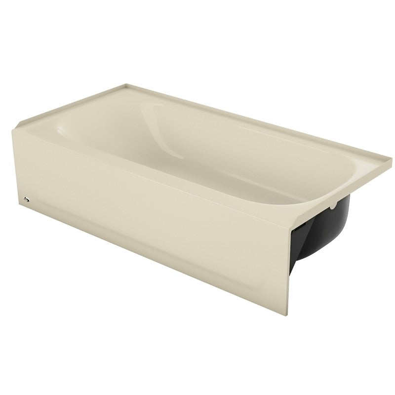 Bootz Aloha 011-4364-06/2364 Series Bathtub, Right Drain Location, 60 in L, 30 in W, 14-1/4 in H, Porcelain/Steel, Bone