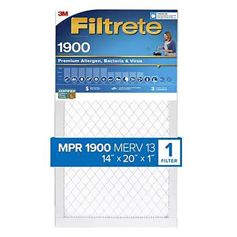 Filtrete UA05-4 Air Filter, 20 in L, 14 in W, 13 MERV, 1900 MPR, Polypropylene Frame (Pack of 4)