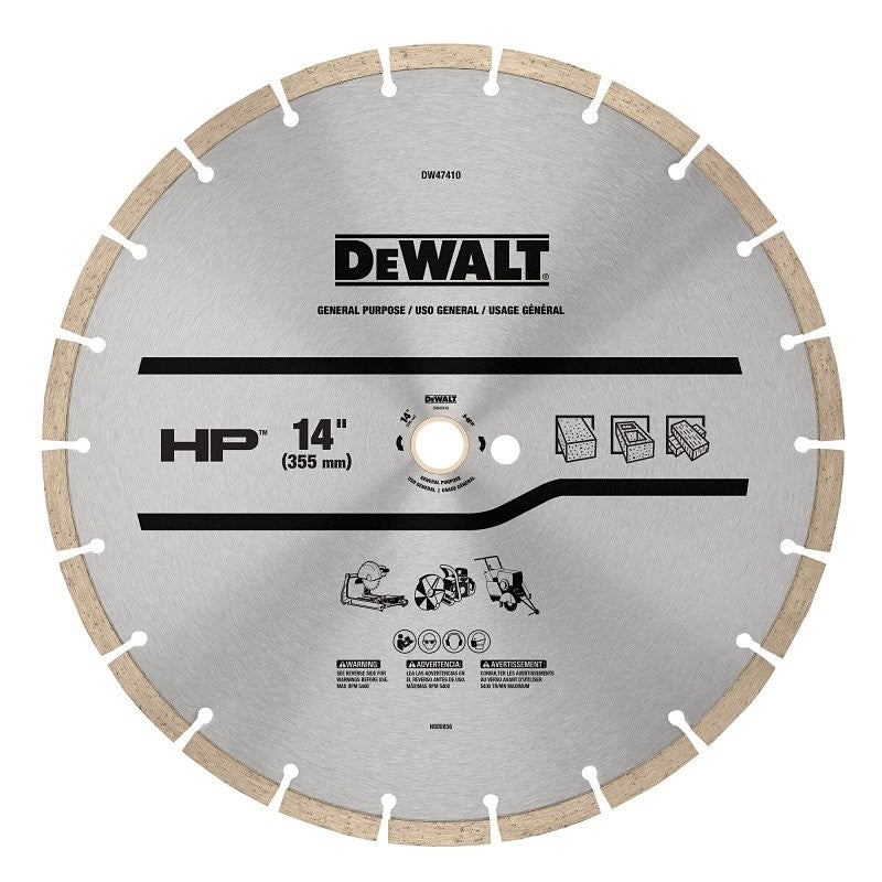 DEWALT DW47410 General-Purpose Blade, 14 in Dia, 1 in Arbor, Segmented Rim