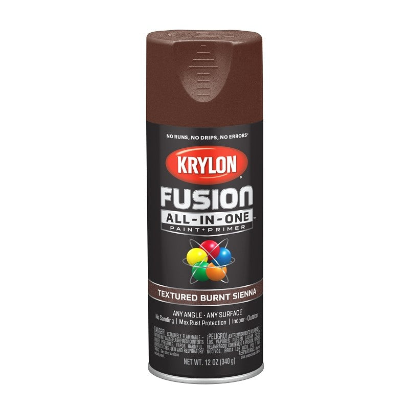 Krylon K02777007 Spray Paint, Textured, Burnt Sienna, 12 oz, Can