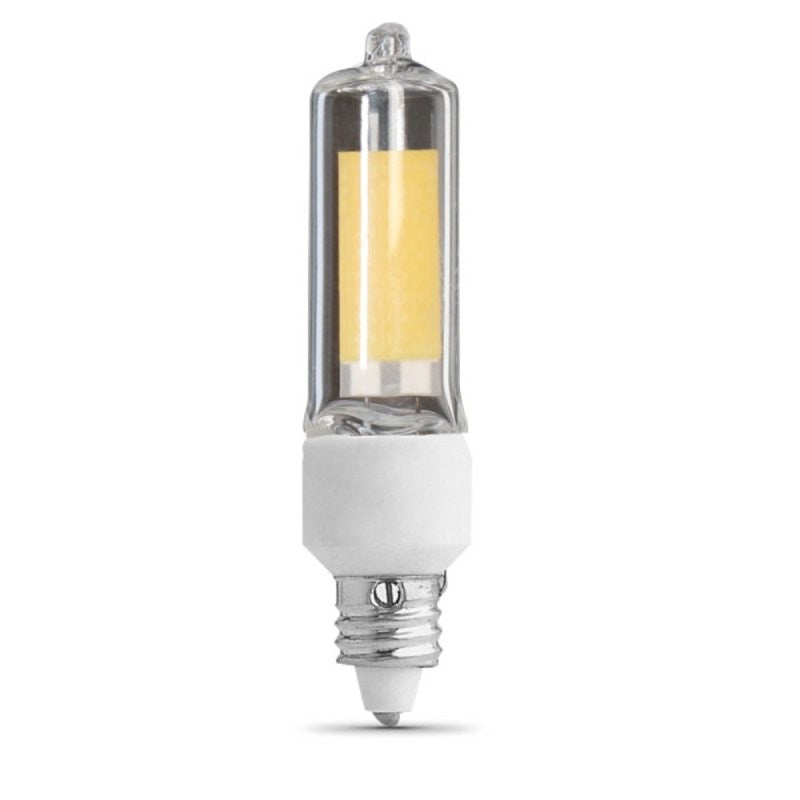 Feit Electric BP35MC/830/LED LED Bulb, Linear, T4 Lamp, 35 W Equivalent, E11 Lamp Base, Dimmable, Warm White Light