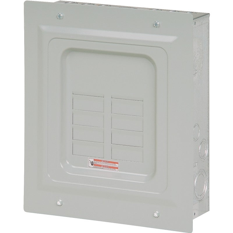 Eaton BR48L125FP Load Center, 125 A, 8-Pole, 4-Space, 8-Circuit, Main Lug, NEMA 1 Enclosure, Flush