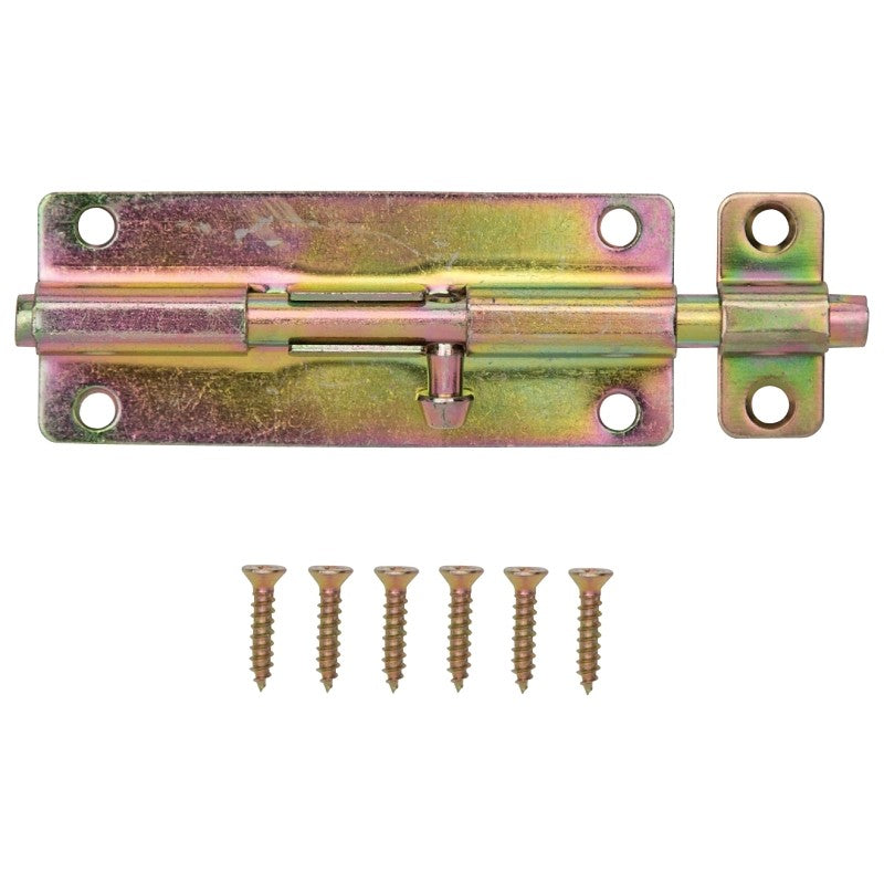 ProSource 20487CZB-PS Barrel Bolt, 0.31 Dia in Bolt Head, 5 in L Bolt, Steel, Satin Brass Tone