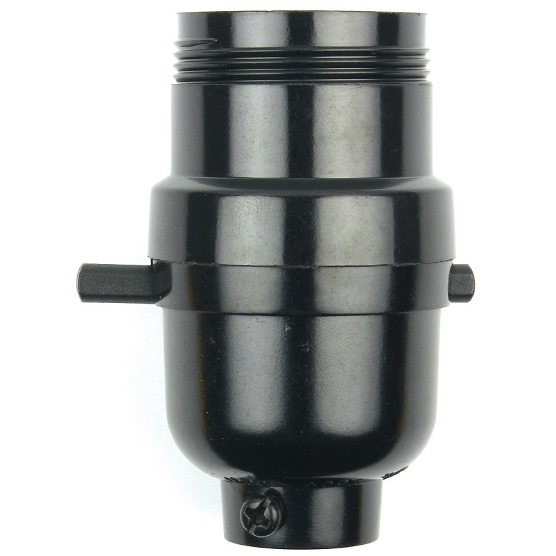 Jandorf 60535 Lamp Socket, On/Off Push Through, 1/2 Threaded Top Dimensions, 250 V, 660 W, Phenolic Housing Material