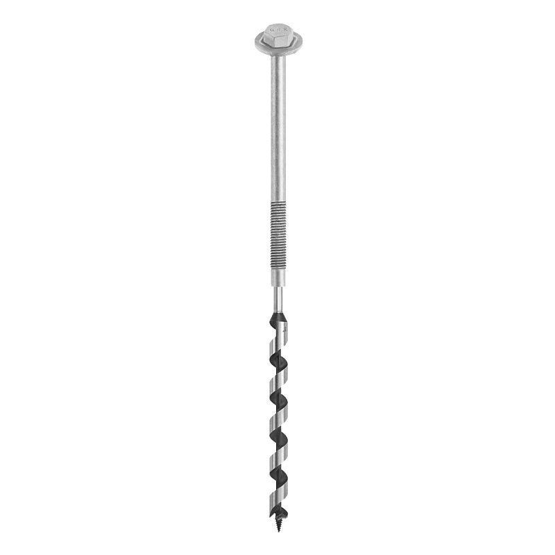 GRK Fasteners AugerBolt Series 81272 Through Bolt Fastener, Coarse Thread, 7 in OAL, Steel, Galvanized