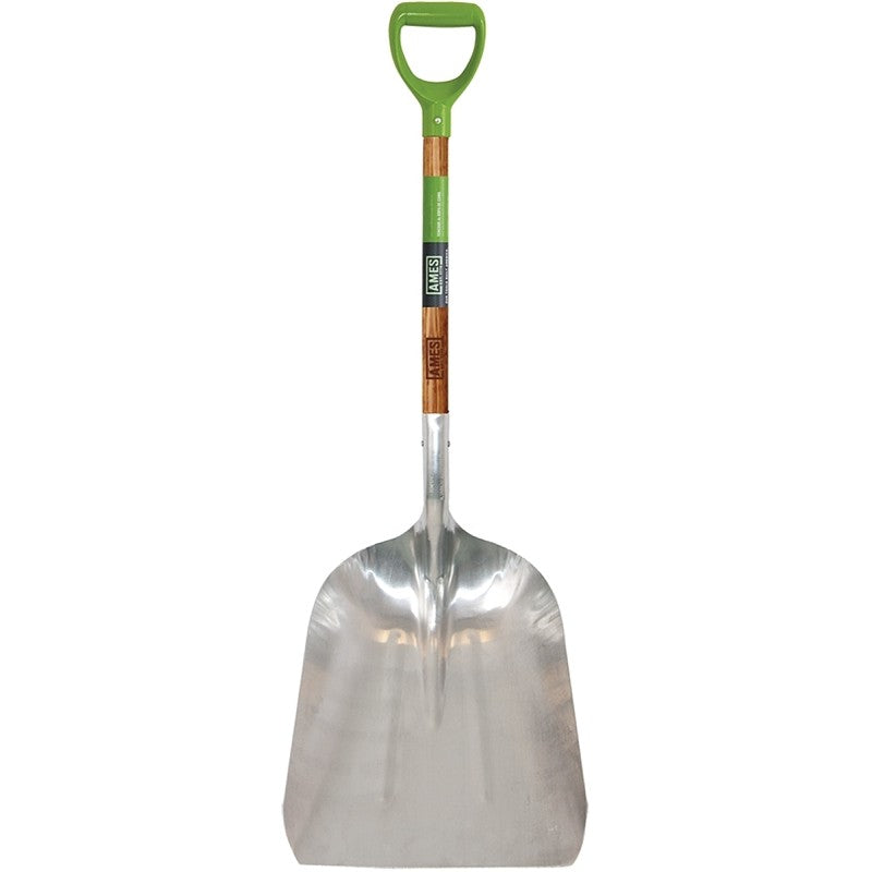 Ames 2672400 Scoop Shovel, 15-1/2 in W Blade, 11-1/2 in L Blade, Aluminum Blade, Northern Hardwood Handle, 46 in OAL