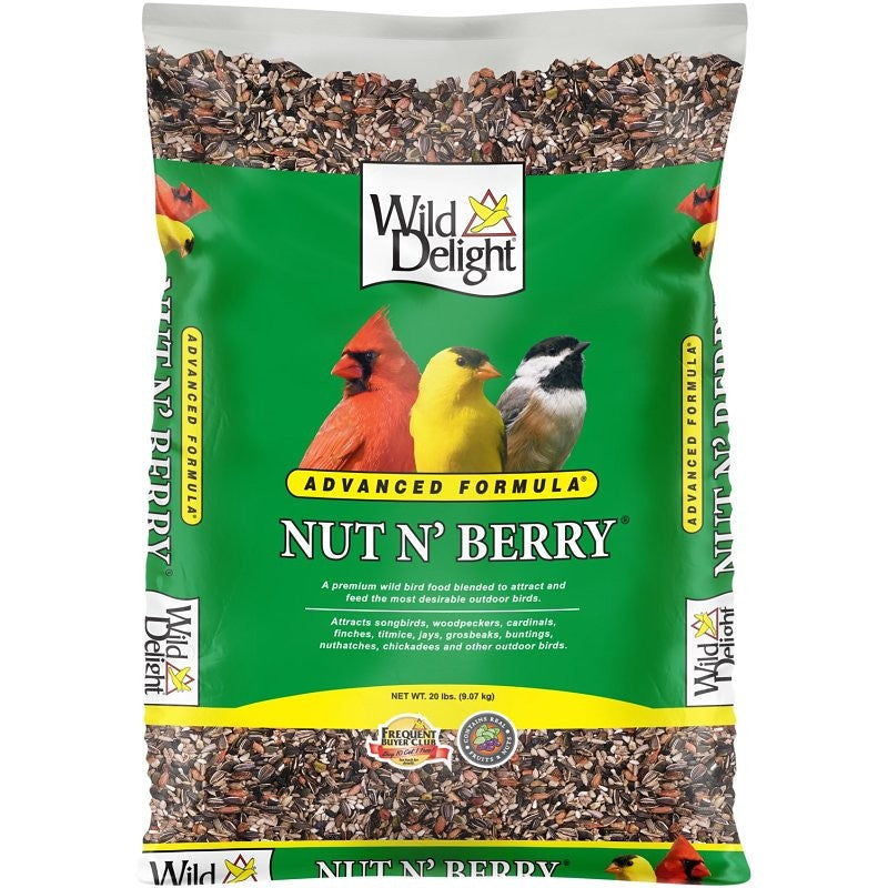 Wild Delight Nut N’ Berry 366200 Wild Bird Food, Dry, Natural Flavor, 20 lb Bag