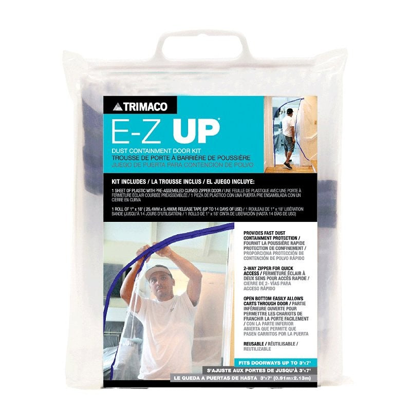 Trimaco EZ-UP 54740 Reusable Dust Containment Door Kit 7 ft L, 3 ft W, Plastic