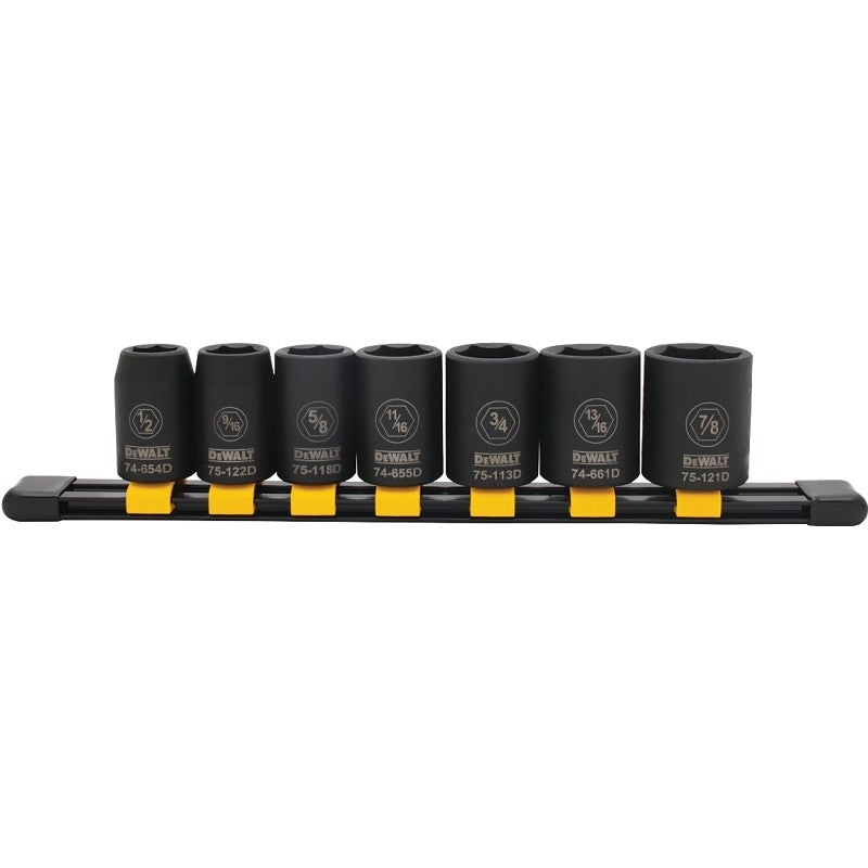 DEWALT DWMT74452OSP Series Socket Set, Includes: 1/2 in, 9/16 in, 5/8 in, 11/16 in, 13/16 in and 7/8 in Sockets