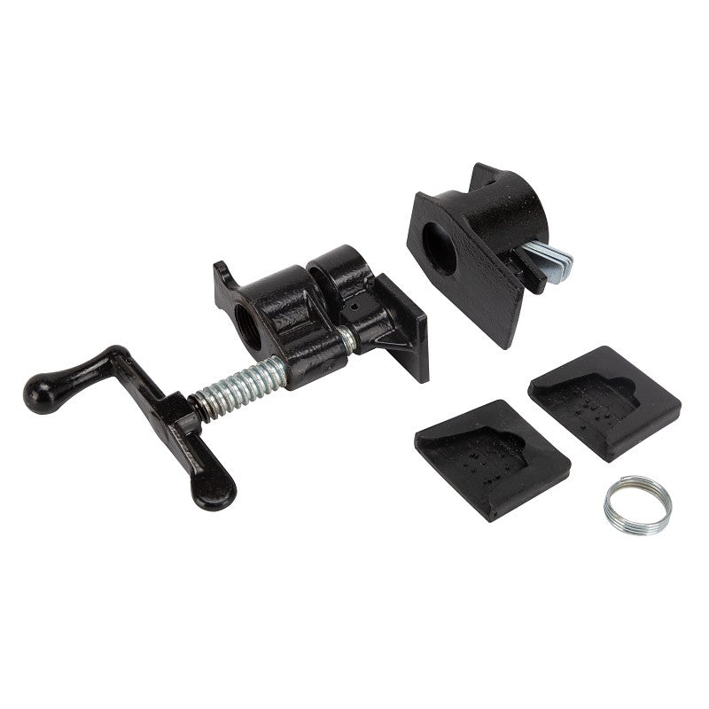 Vulcan JLO-030 Pipe Clamp Fixture, Screw Lever Handle, Steel, Powder Coated, Black