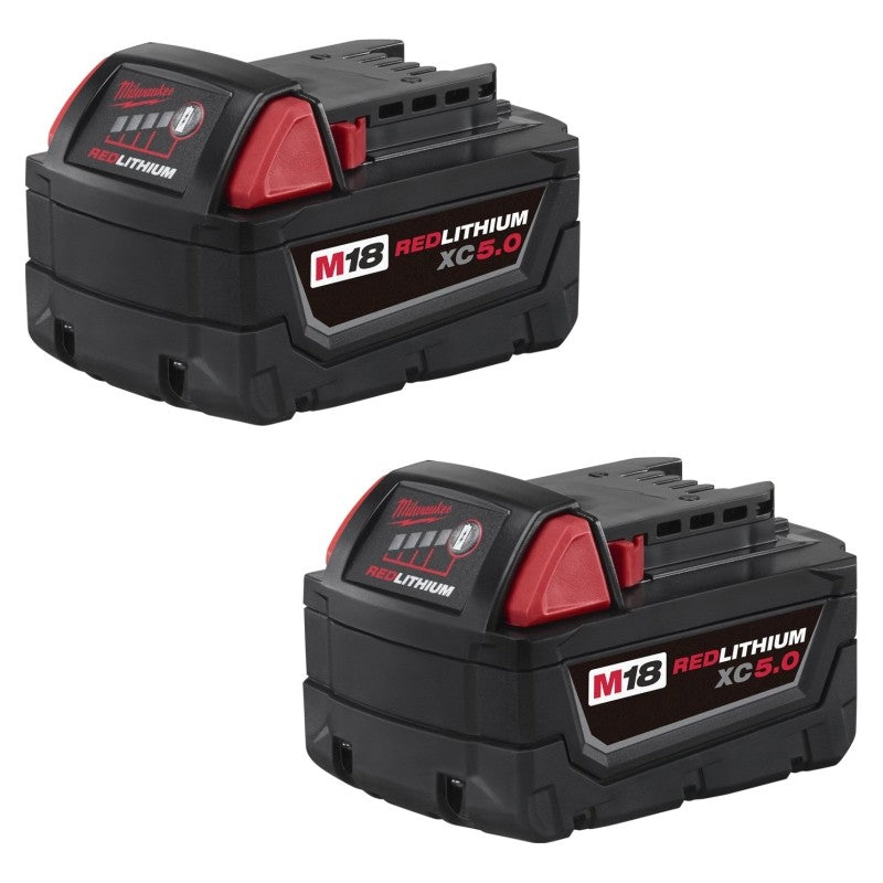 Milwaukee M18 REDLITHIUM 48-11-1852 Rechargeable Battery Pack, 18 V Battery, 5 Ah