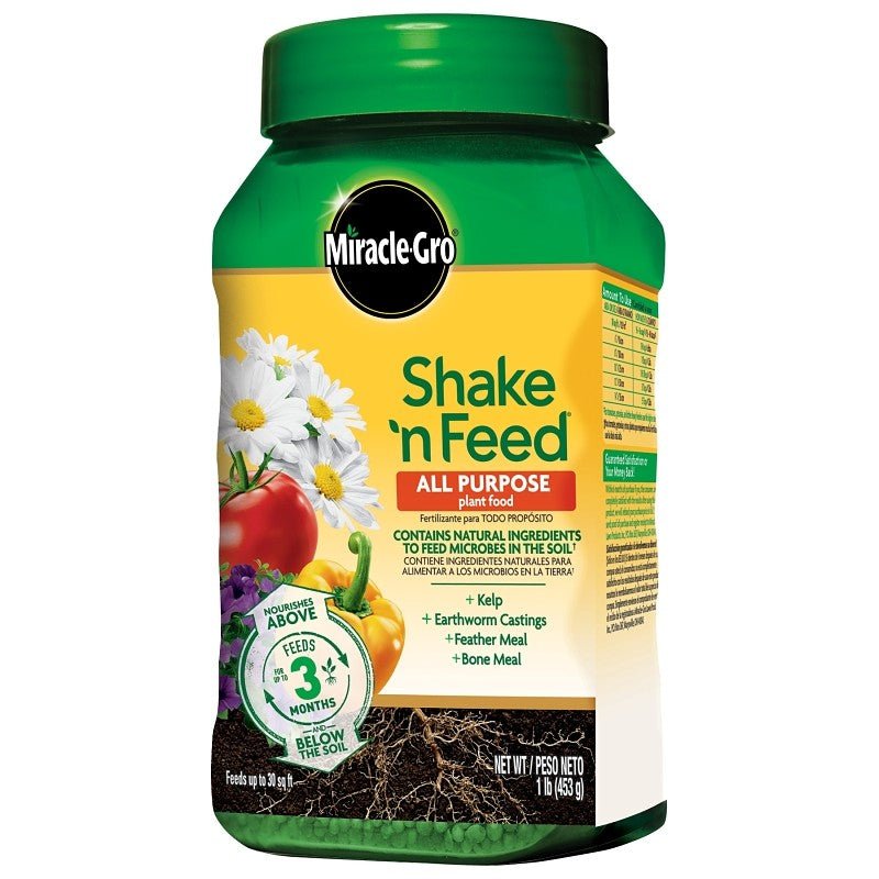 Miracle-Gro Shake 'n Feed 3001801 All-Purpose Plant Food, 1 lb, Solid