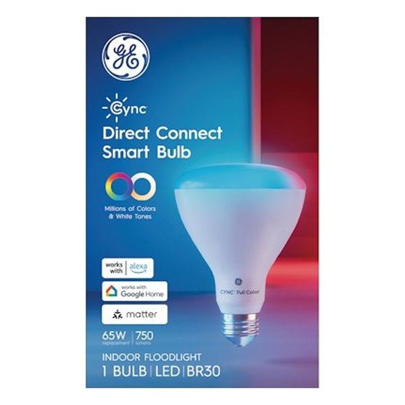 GE 93131795 Color Changing Smart Light, 9.5 W, Wi-Fi Connectivity: Yes, Medium Lamp Base, LED Lamp, 750 Lumens