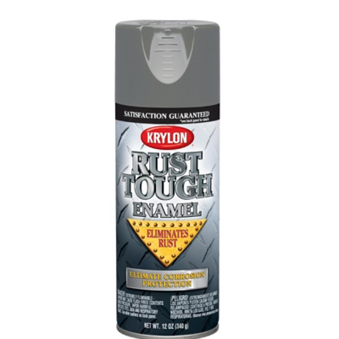Krylon Rust Tough K09206007 Rust Preventative Spray Paint, Gloss, Battleship Gray, 12 oz, Can