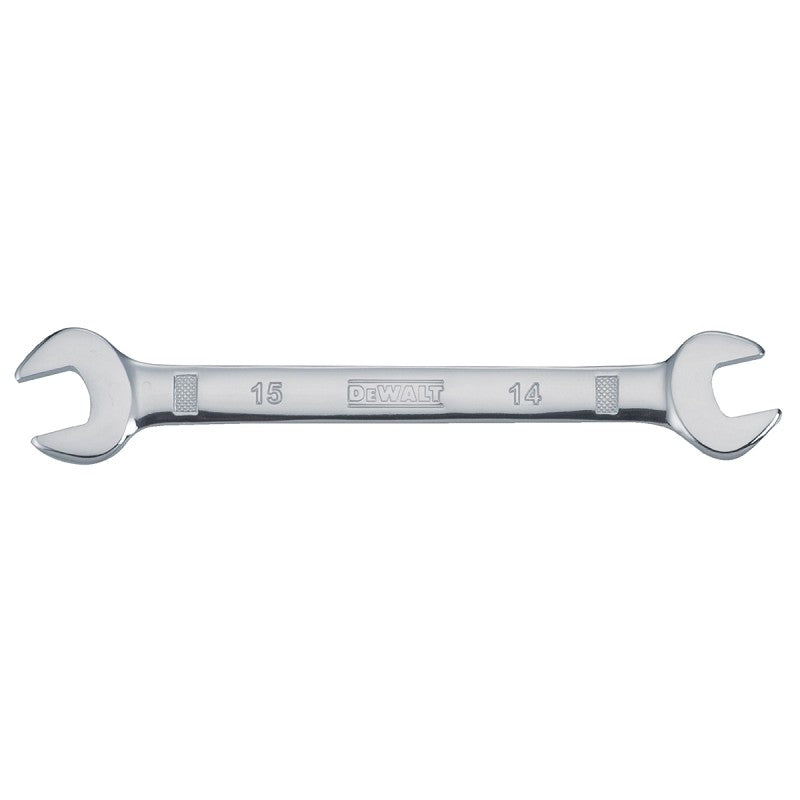 DEWALT DWMT75434OSP Open End Wrench, Metric, 14 x 15 mm Head, 7-13/32 in L, Polished Chrome
