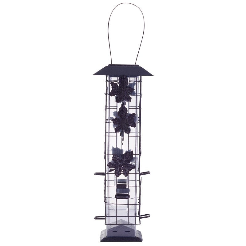 Perky-Pet 336 Wild Bird Feeder, 18-1/4 in H, Rustic Leaf, 2 lb, Metal, Hammered Bronze, Hanging Mounting