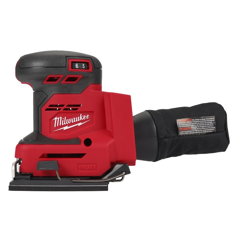 Milwaukee 2649-20 Orbital Sheet Sander, Tool Only, 18 V, 4-1/2 x 5-1/2 in Pad/Disc, 11,000 to 13,000 opm Load Speed