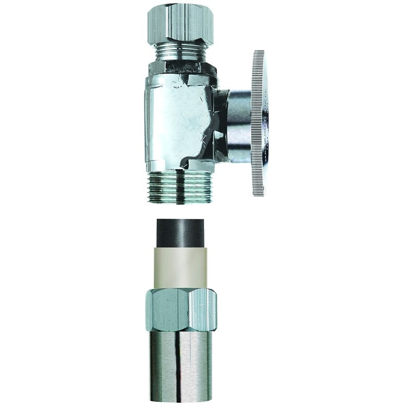 Plumb Pak PP20322LF Transition Valve, 1/2 x 3/8 in Connection, CPVC x Compression, Brass Body