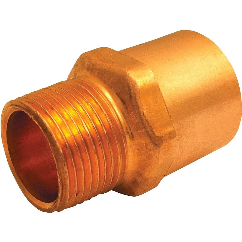 Elkhart Products 104R Series 30316 Reducing Pipe Adapter, 1/2 x 3/4 in, Sweat x MNPT, Copper
