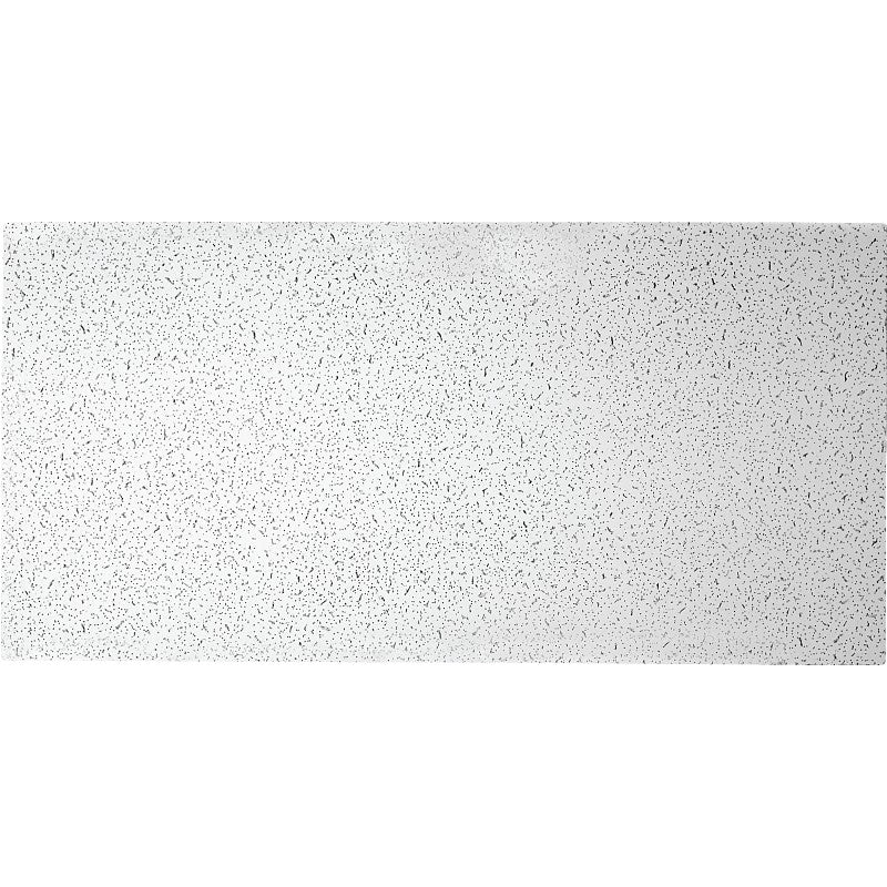 USG PLATEAU Series 725 Ceiling Panel, 4 ft L, 2 ft W, 9/16 in Thick, Mineral Fiber, White
