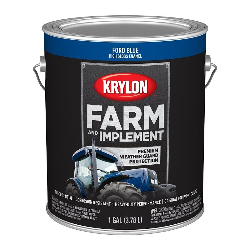 Krylon K01967008 Farm and Implement Paint, 1 gal, Blue, Liquid (Pack of 4)