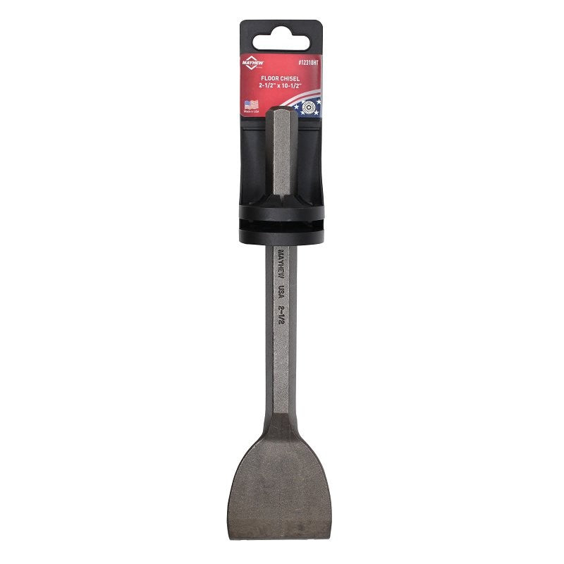 Mayhew 12310HT Floor Chisel with Hand Tag, 2-1/2 in W Blade, 10-1/2 in OAL, Steel Blade, Hex Blade, Steel Handle