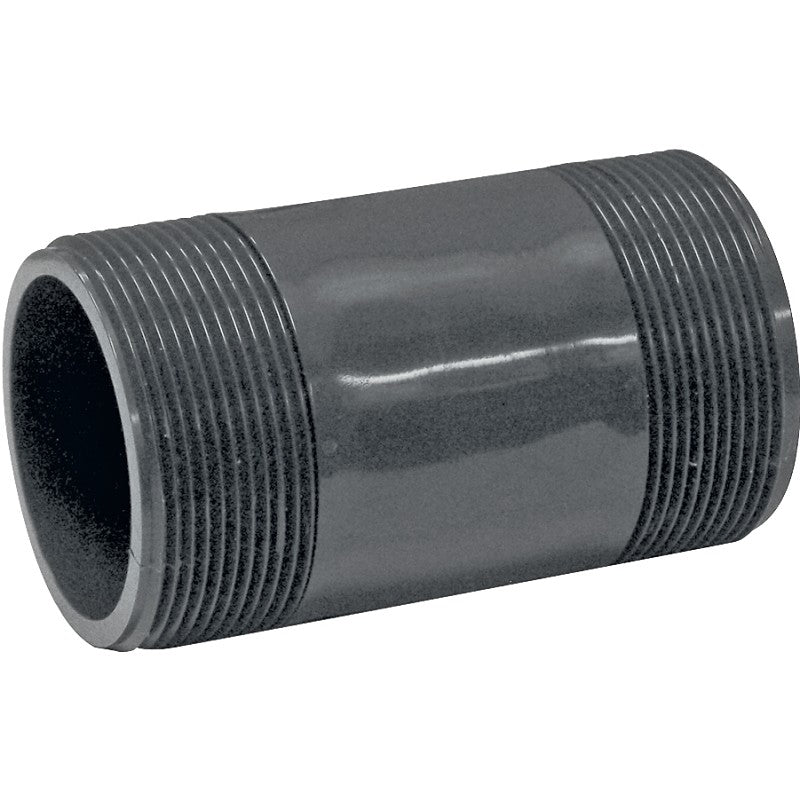 Genova 300 Series P-2-4 Pipe Nipple, 2 in, MIP, PVC, Gray, SCH 80 Schedule, 4 in L