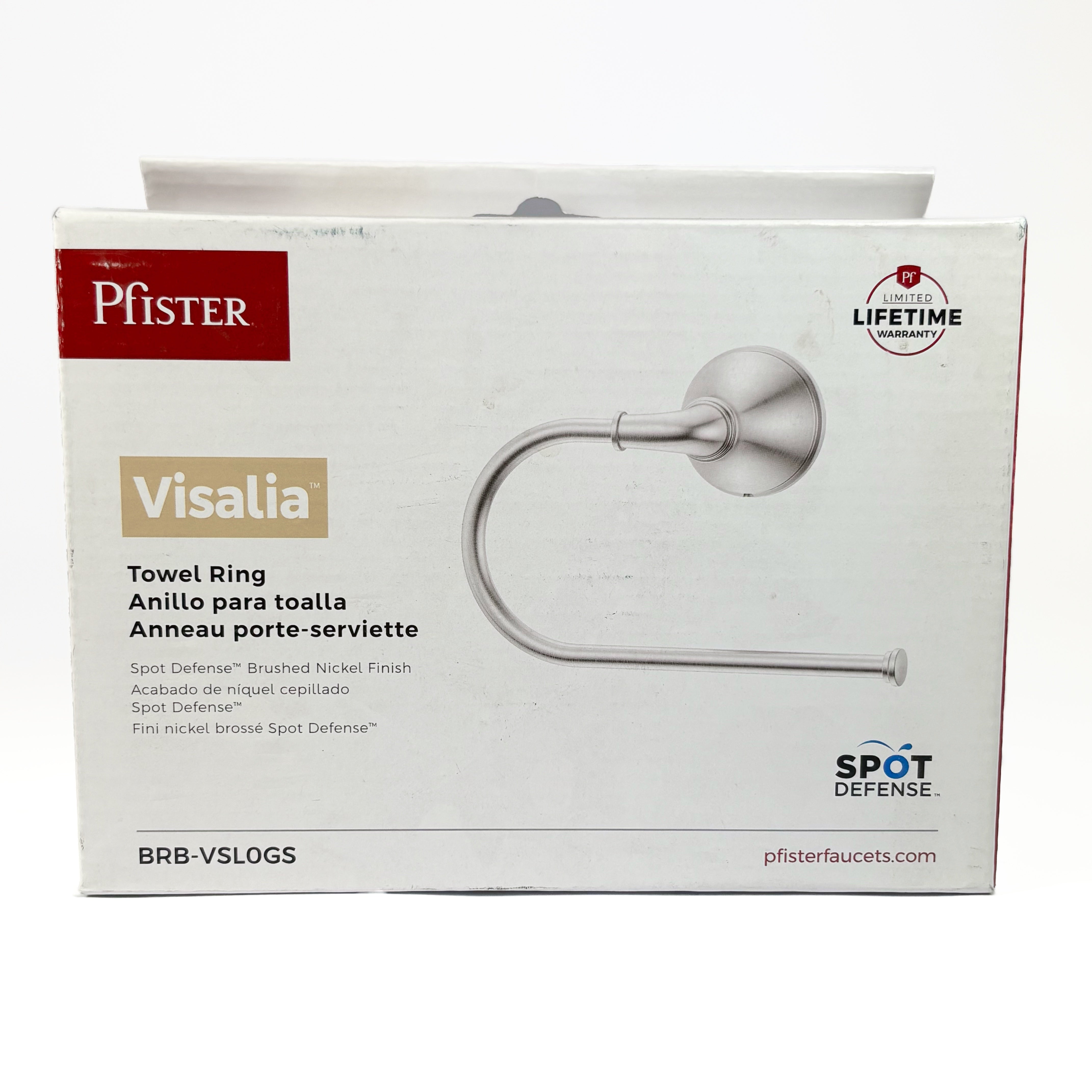 Visalia Towel Ring Spot Defense Brushed Nickel (POS)
