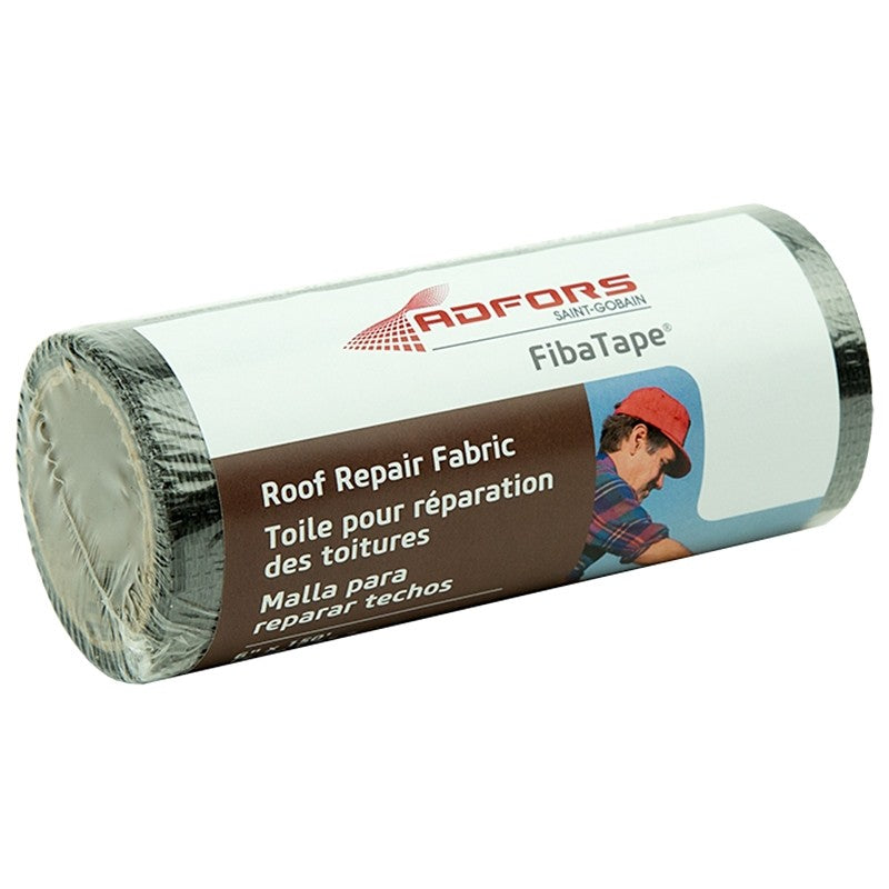 Adfors FDW6597-U Roof Repair Fabric, 25 ft L, 6 in W, Black