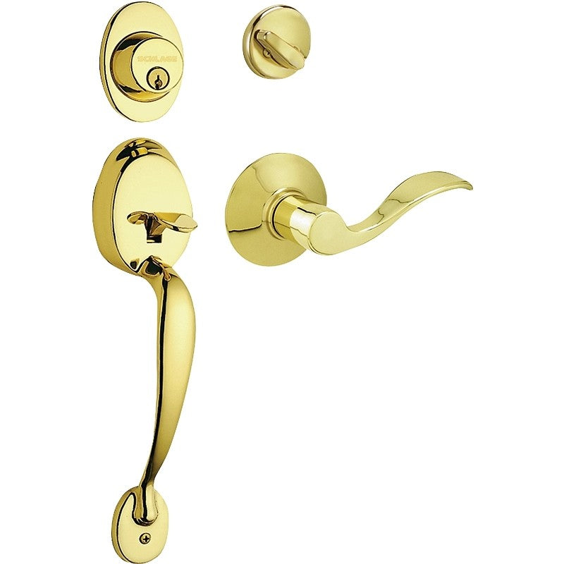 Schlage Plymouth Series F60V PLY/ACC 505 Combination Lockset, Mechanical Lock, Lever Handle, Wave Design
