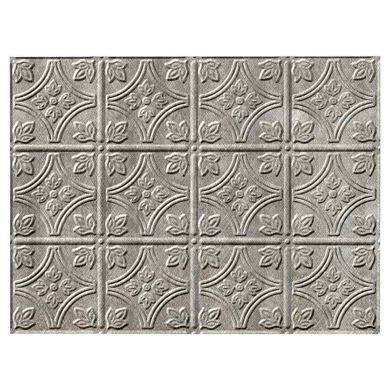 Fasade D6021 Backsplash Panel, 24 in L, 18 in W, Thermoplastic, Silver (Pack of 5)