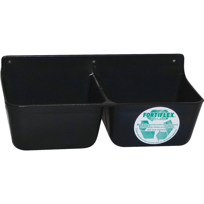 Fortex-Fortiflex MF2BX Mineral Feeder, 1.75 qt Volume, 2-Compartment, Polyethylene/Rubber, Black