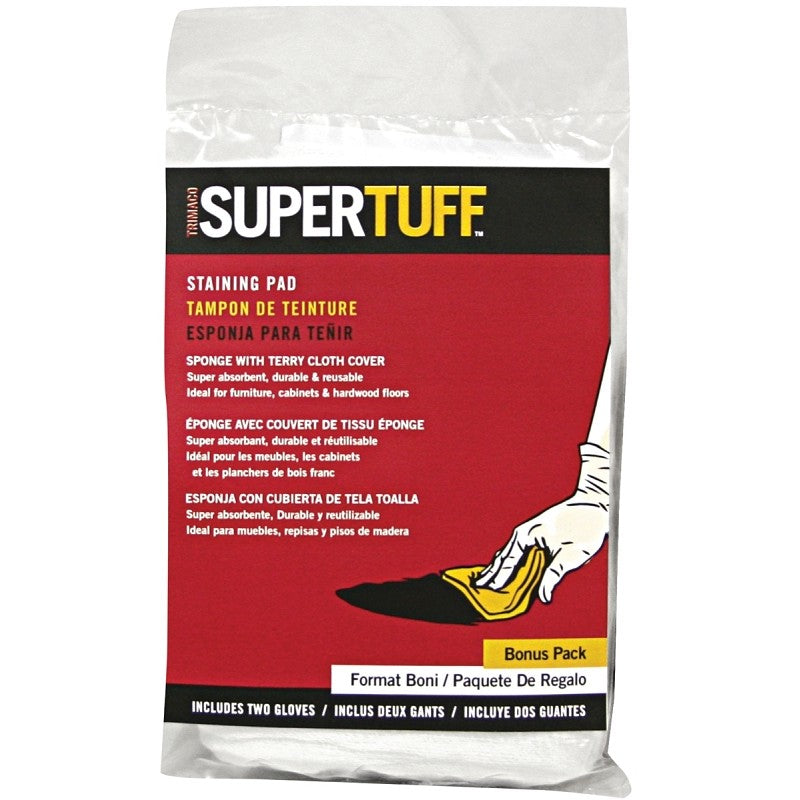 Trimaco SuperTuff 10101 Staining Pad with Gloves, 4-3/4 in L, 3-3/4 in W