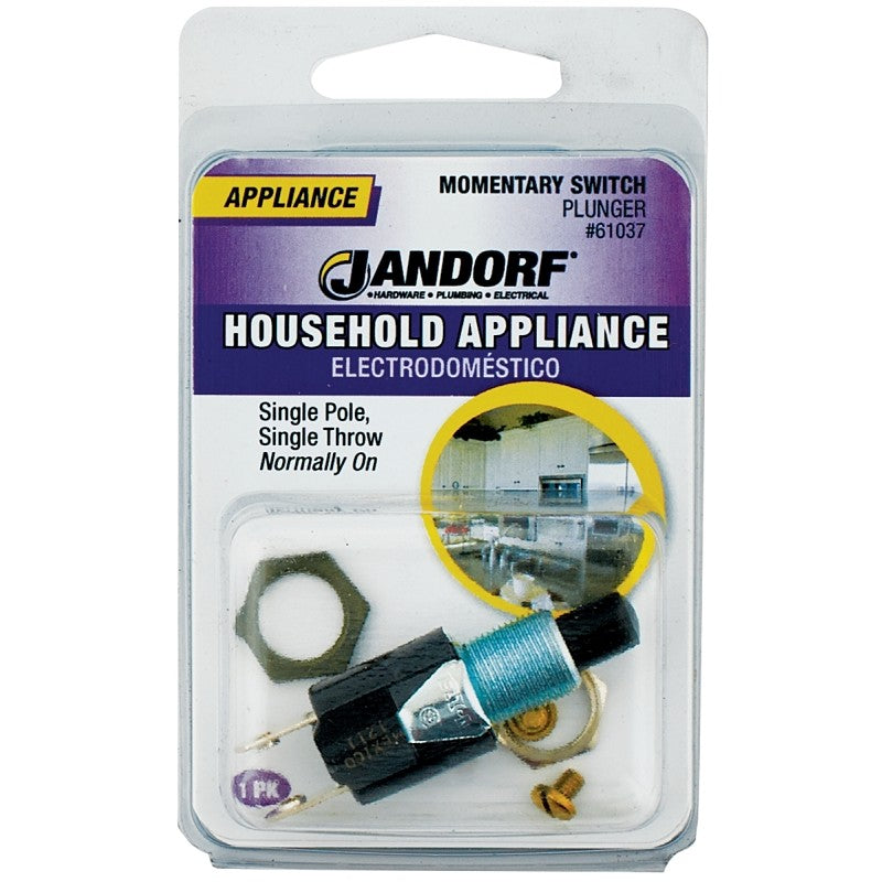 Jandorf 61037 Switch, 0.25/0.75 A, 125/250 V, SPST, Screw Terminal, Black