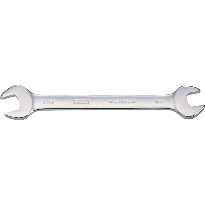 DEWALT DWMT75220OSP Open End Wrench, SAE, 1/2 x 9/16 in Head, 7-3/32 in L, Polished Chrome