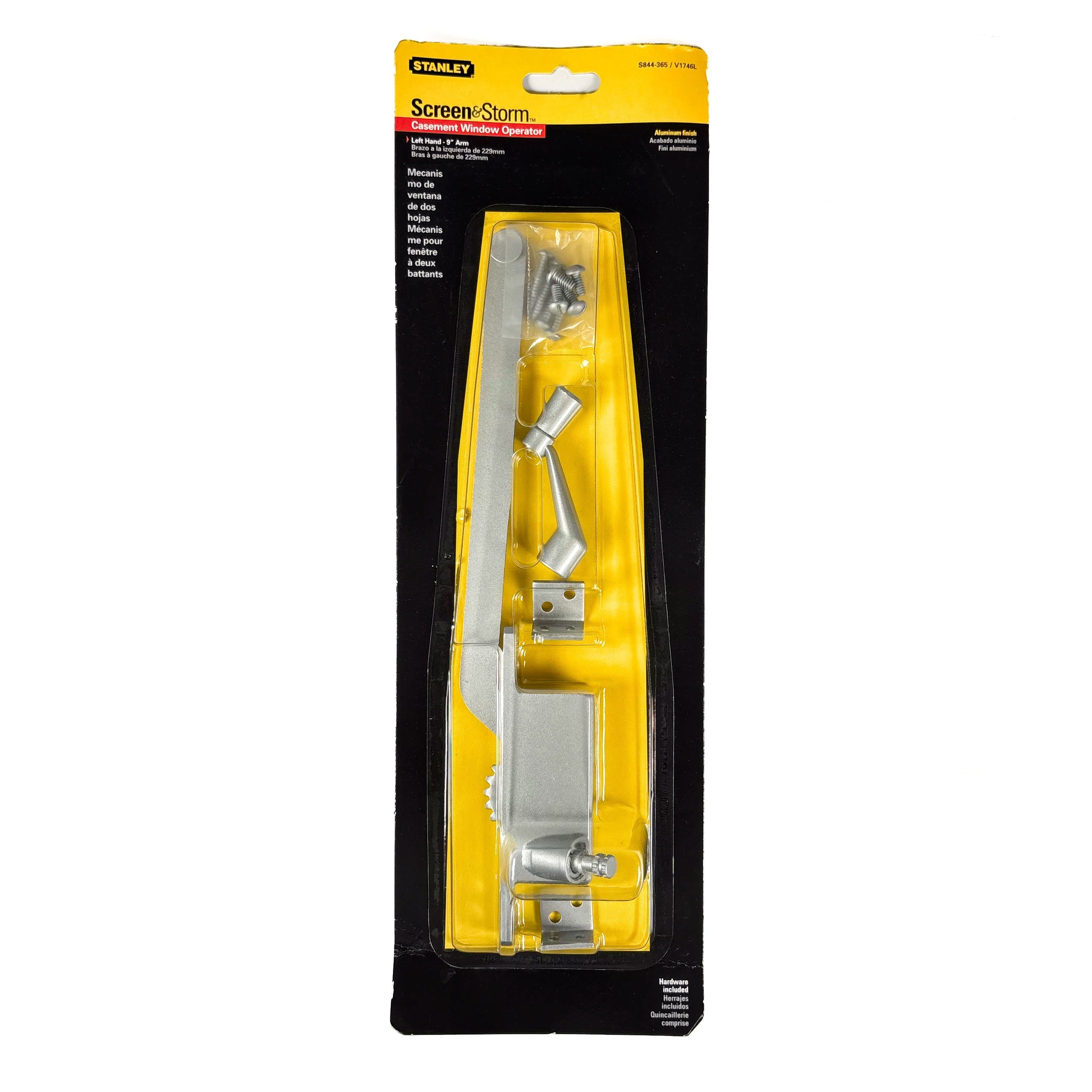 Casement Window Operator Left Hand 9 Inch Aluminum Finish (POS)
