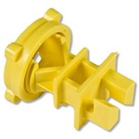 Zareba IRY-Z Series Screw-On Insulator, For: 1/2 in Dia Posts, Aluminum/Polywire/Steel, Polyethylene, Yellow