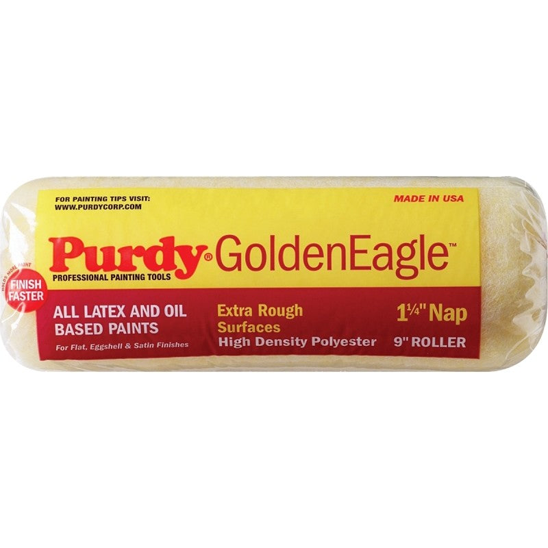 Purdy Golden Eagle 608097 Paint Roller Cover, 1-1/4 in Thick Nap, 9 in L, Polyester Cover