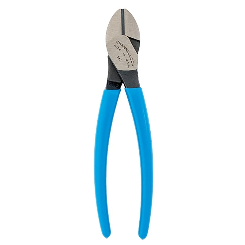 Channellock 337 Diagonal Cutting Plier, 7 in OAL, Blue Handle, Ergonomic Handle, 0.81 in W Jaw, 0.79 in L Jaw