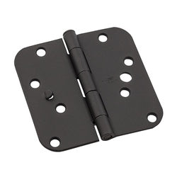 Security Stud 4 Inch 5/8 Radius Door Hinges Black 3 Pack (POS)