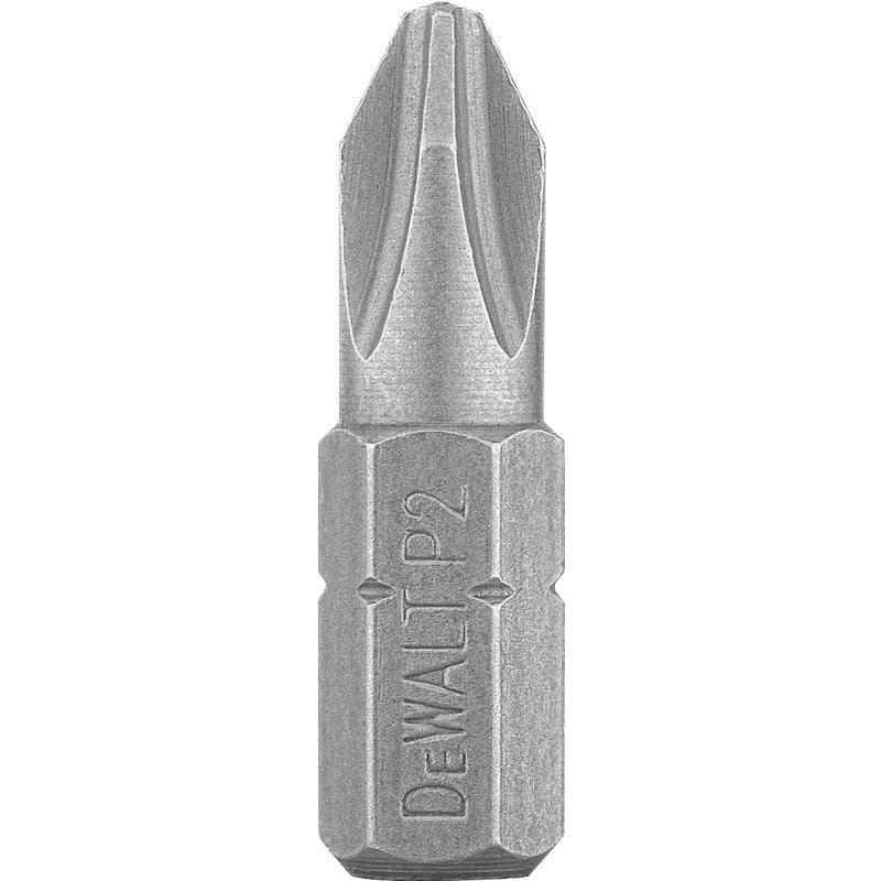 DEWALT DW2002 Insert Bit Tip, #2 Drive, Phillips Drive, 1/4 in Shank, Hex Shank, 1 in L, Tool Steel
