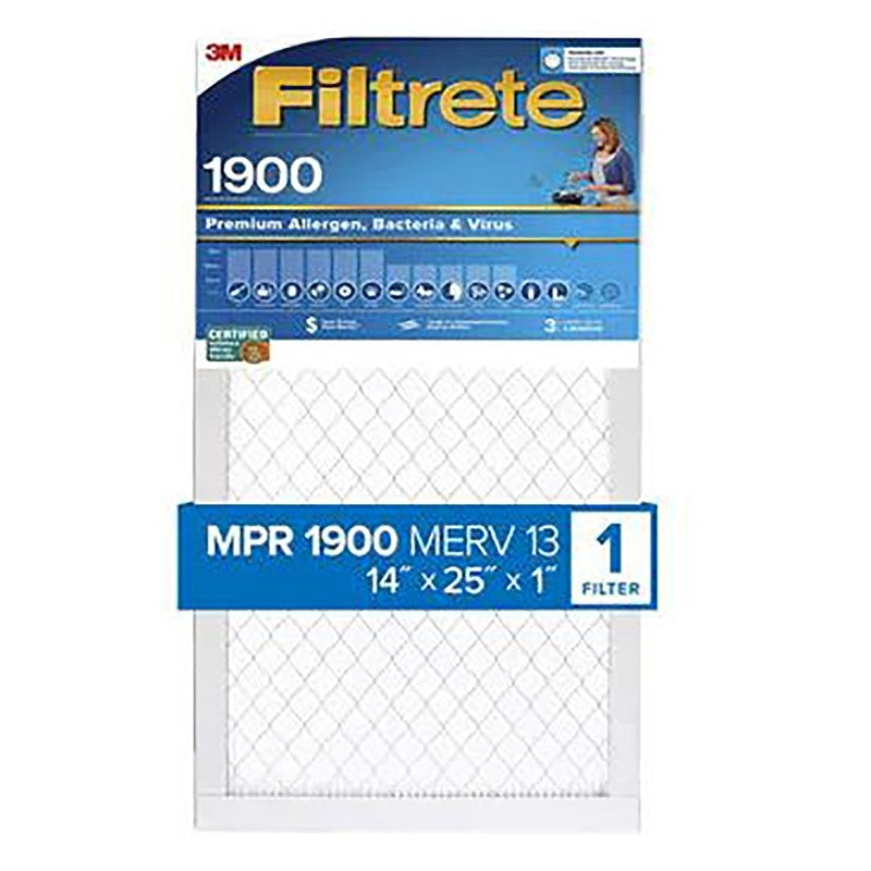 Filtrete UA04-4 Air Filter, 25 in L, 14 in W, 13 MERV, 1900 MPR, Polypropylene Frame (Pack of 4)