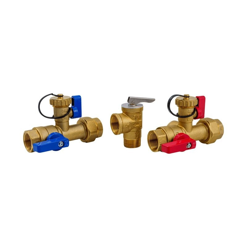 ProLine Series 102-120 Isolation Valve Kit, 3/4 in Connection, FIP, 125 psi Pressure, Brass Body