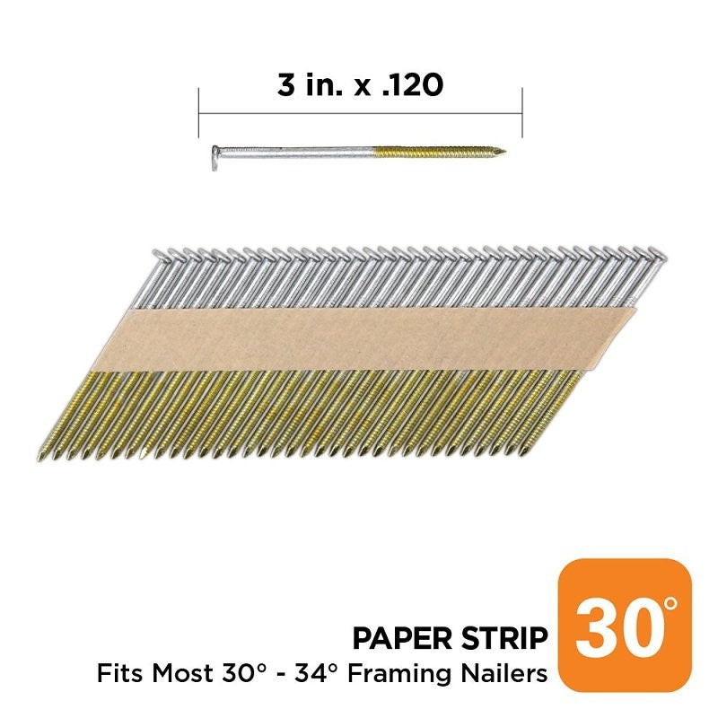 ProFIT 0600372 Framing Nail, 3 in L, Hot-Dipped Galvanized, Round Head, Ring Shank